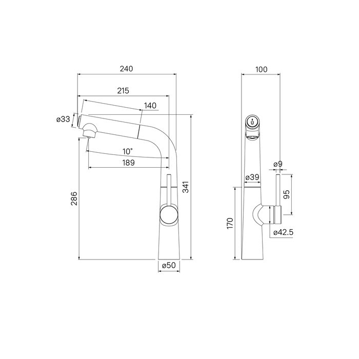 Приобрести iddis смеситель для кухни pure 341мм, черный\хром pursbfbi05