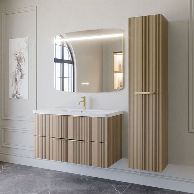 Приобрести caprigo тумба с раковиной rain 100 см, мокко