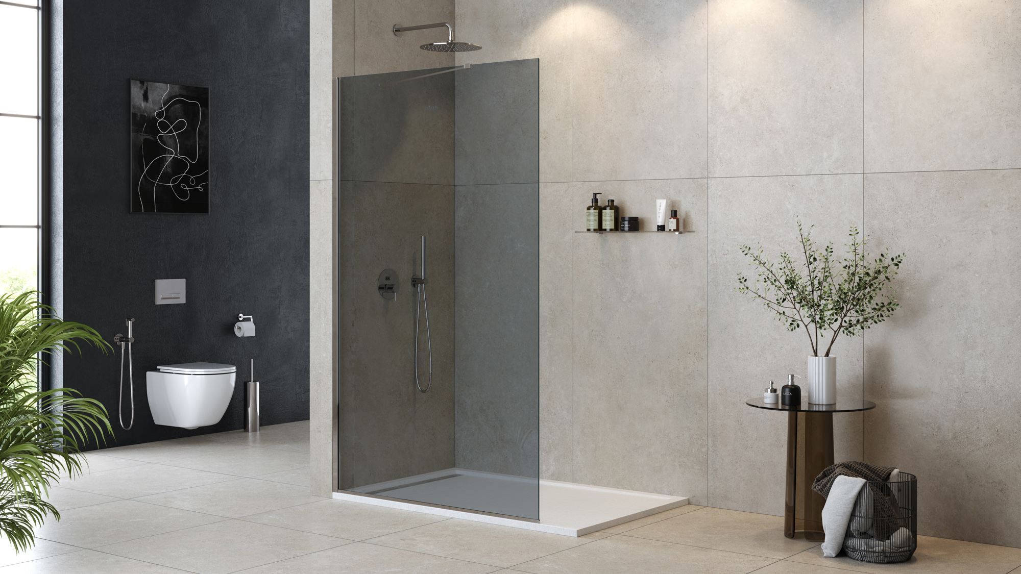 Приобрести cezares душевая перегородка liberta 120 см, серый\хром liberta-l-1-tb-120-gr-cr