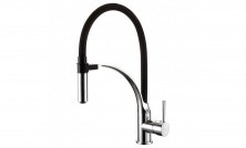 LEMARK Смеситель для кухни Soul с гибким изливом, черный\хром LM6007C