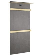 Полотенцесушитель электрический с каменной плитой Серый мрамор WONZON & WOGHAND STUTTGART, Брашированное золото (WW-A504G-BG)