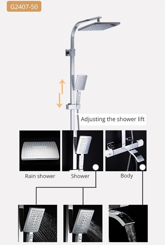 Приобрести gappo душевая система g2407-50 с термостатом, хром 30038