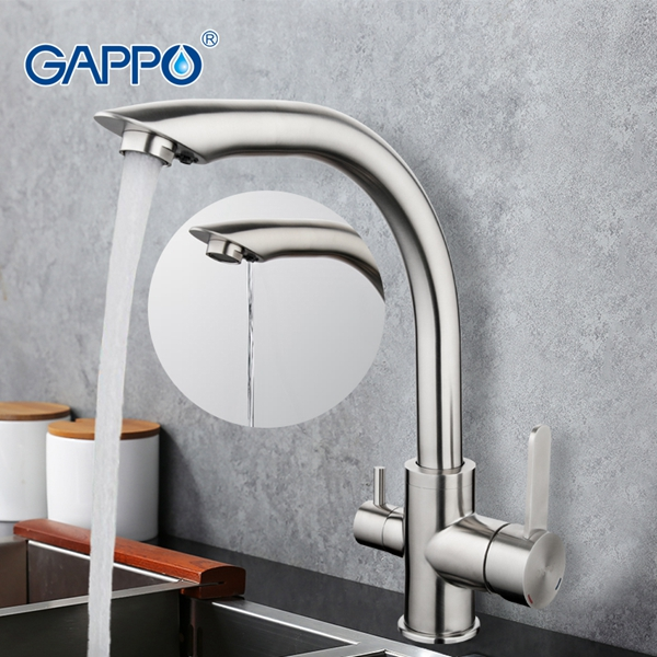 Приобрести gappo смеситель для кухни g4399 с фильтром, нержавеющая сталь 85256