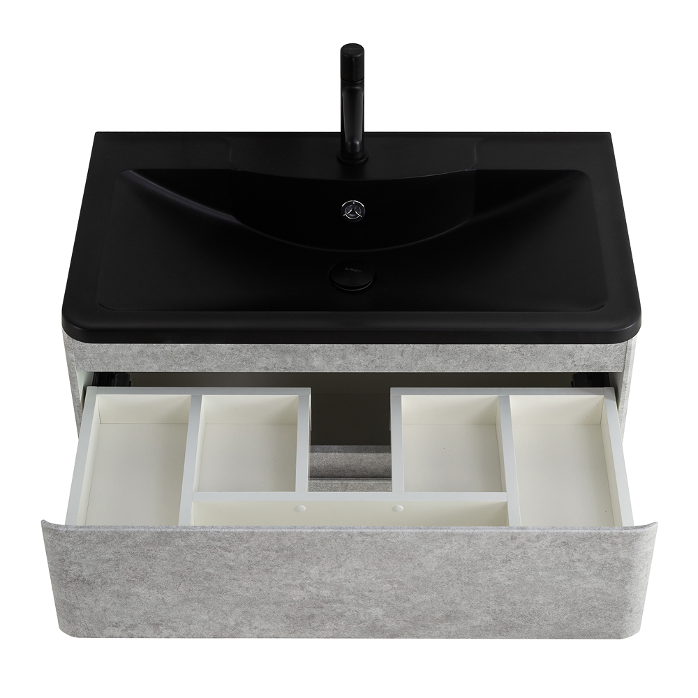 Приобрести belbagno тумба с раковиной albano 100 см, подвесная cemento verona grigio, чёрная раковина