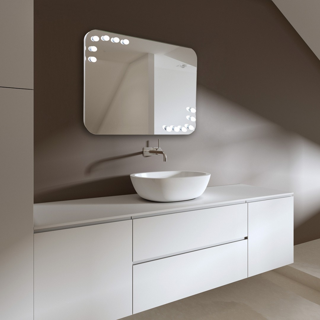 Приобрести azario зеркало эмбер 91,5х68,5см c подсветкой, сенсор выключатель, диммер led-00002506