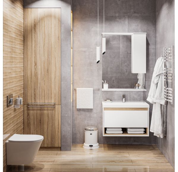 Приобрести mirsant зеркало шкаф soho 60 см, led подсветка, белый, левый ут000083891