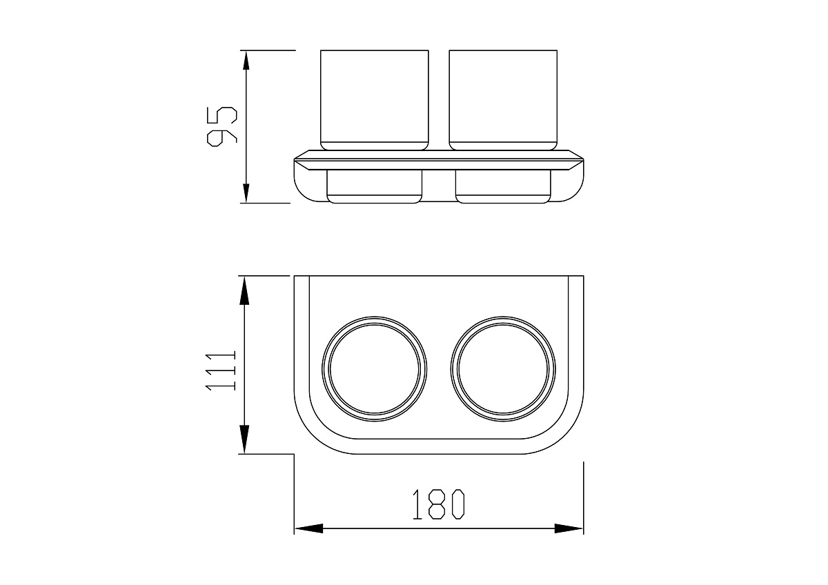 Приобрести cezares стакан для зубных счеиок liner, двойной, подвесной, хром liner-tumds-01