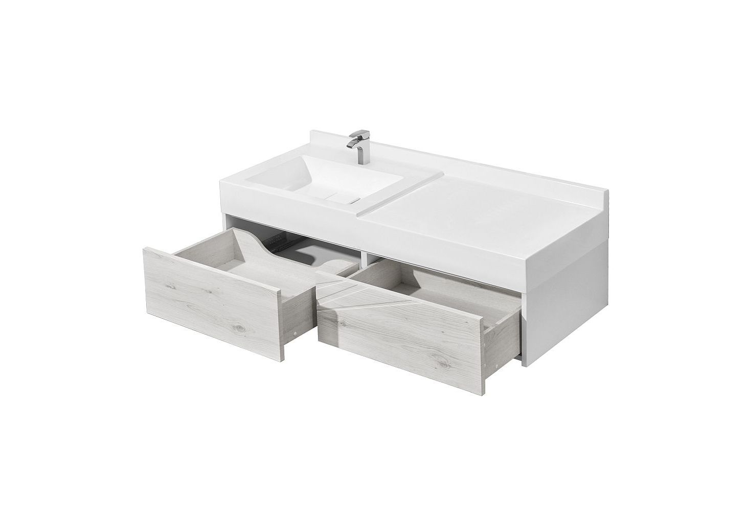 Приобрести тумба подвесная с раковиной-столешницей акватон сакура 100 см 1a234901skw80;1a71973ksk010, белый/ольха наварра