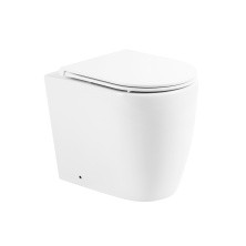 BelBagno Унитаз безободковый приставной MARINOс сиденьем дюропласт, микролифт, белый BB105CBR/BB870SC