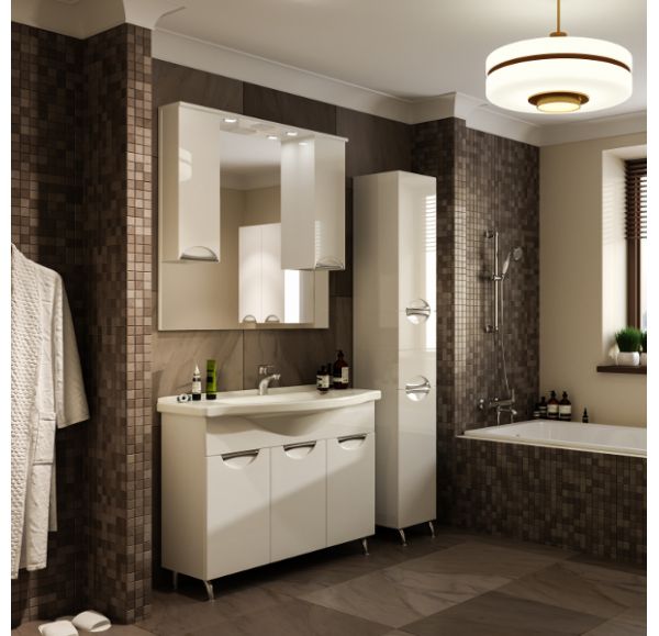 Приобрести mirsant mirsant зеркало шкаф камилла 100х100 см, с подсветкой, белый, левый ут000004937