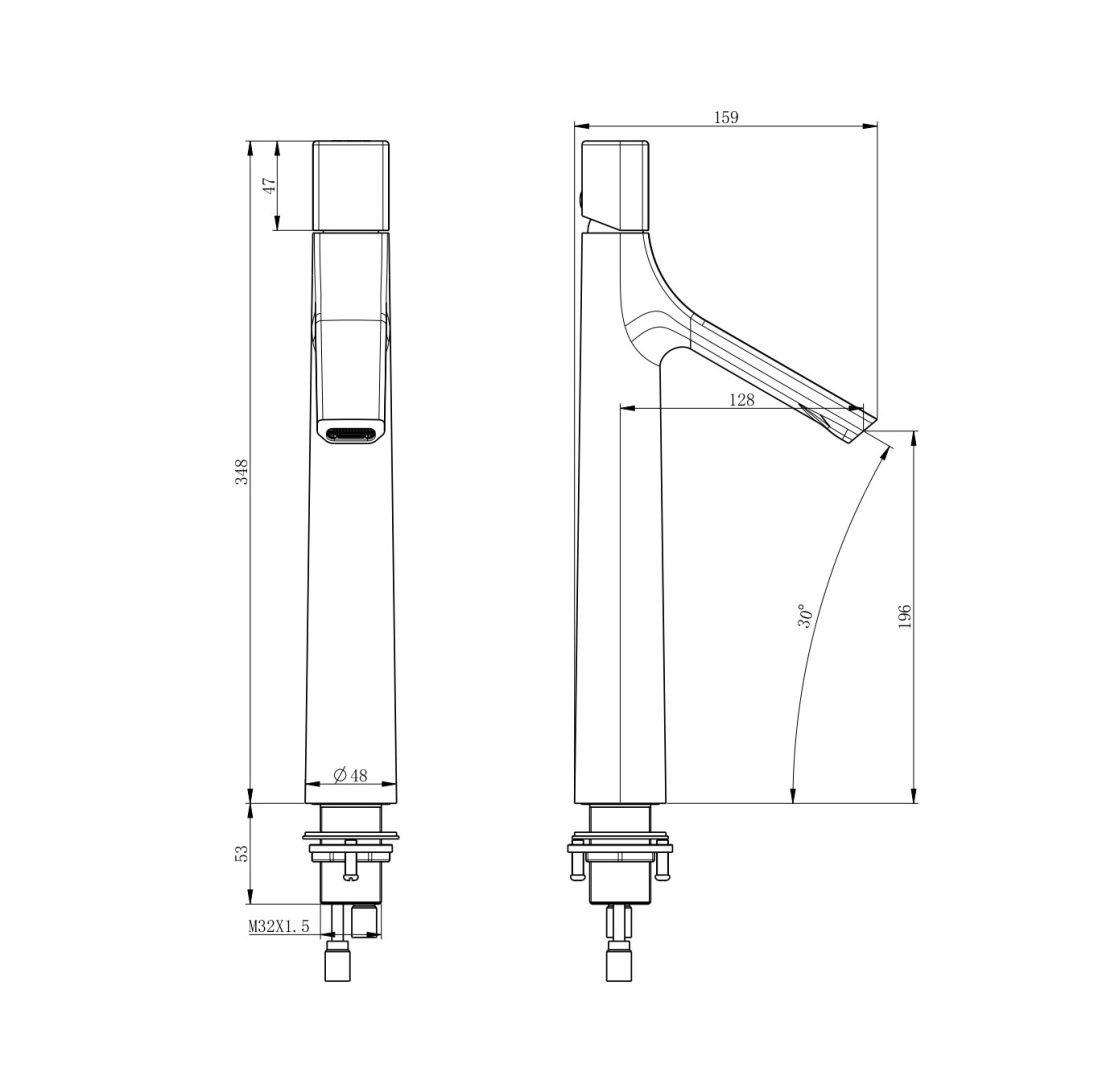 Приобрести смеситель для раковины высокий wonzon & woghand the one, белый матовый (ww-h1011-mw)