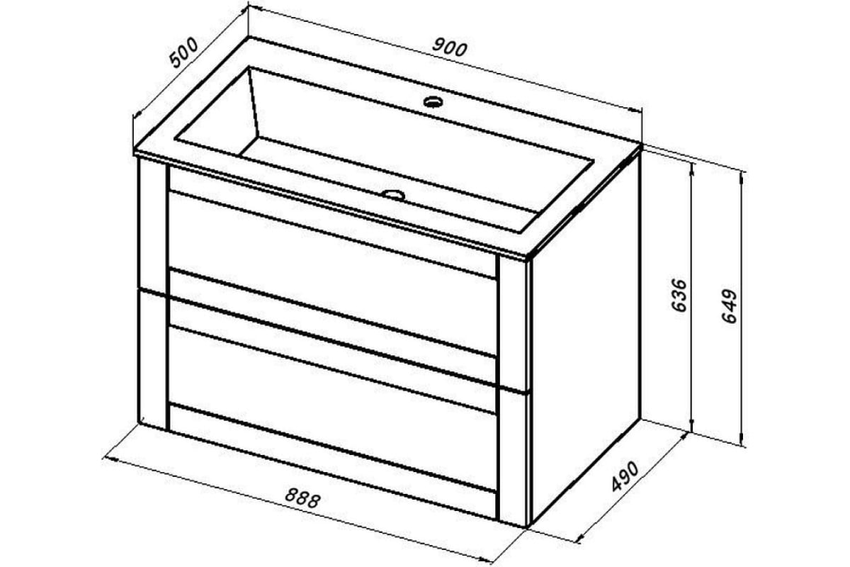 Приобрести aquanet тумба с раковиной терра 90 см, белая матовая
