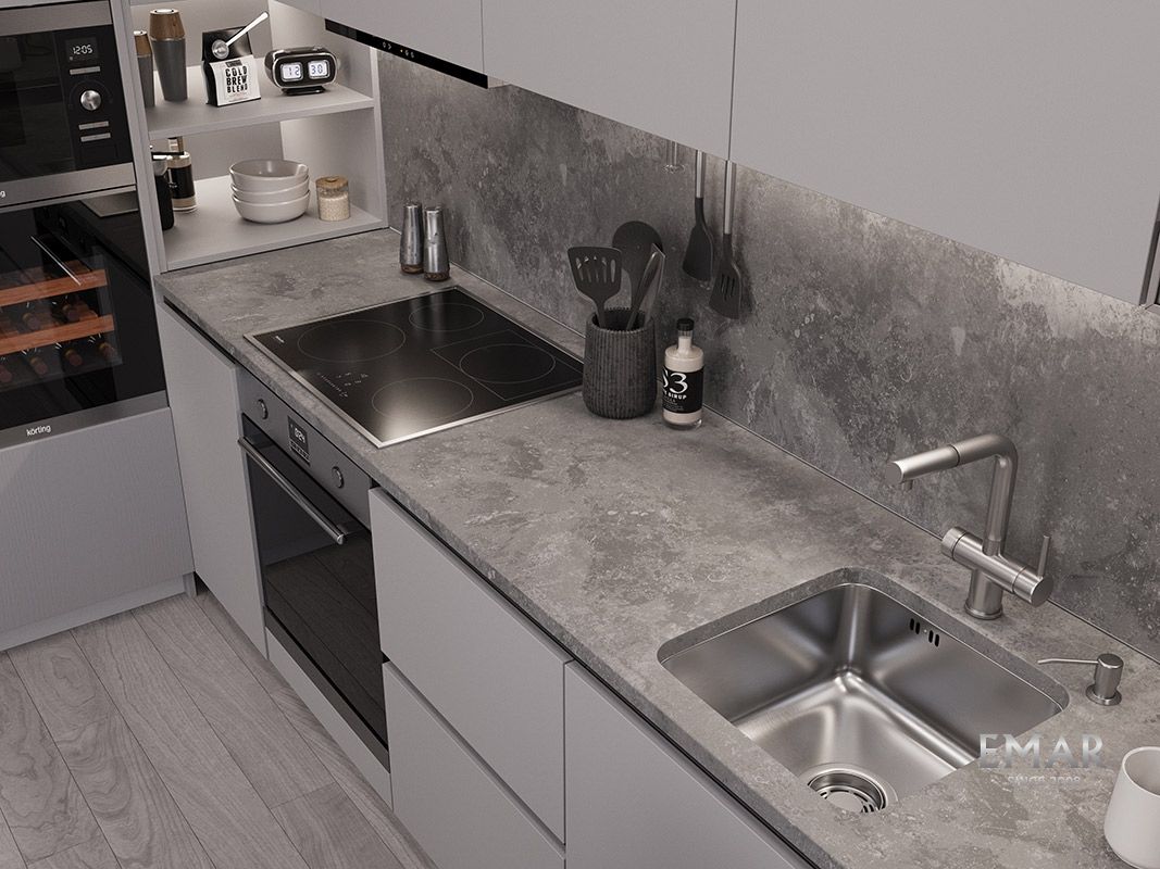 Приобрести emar кухонная мойка 44х44 см, сатин emb-127a pvd nano satine