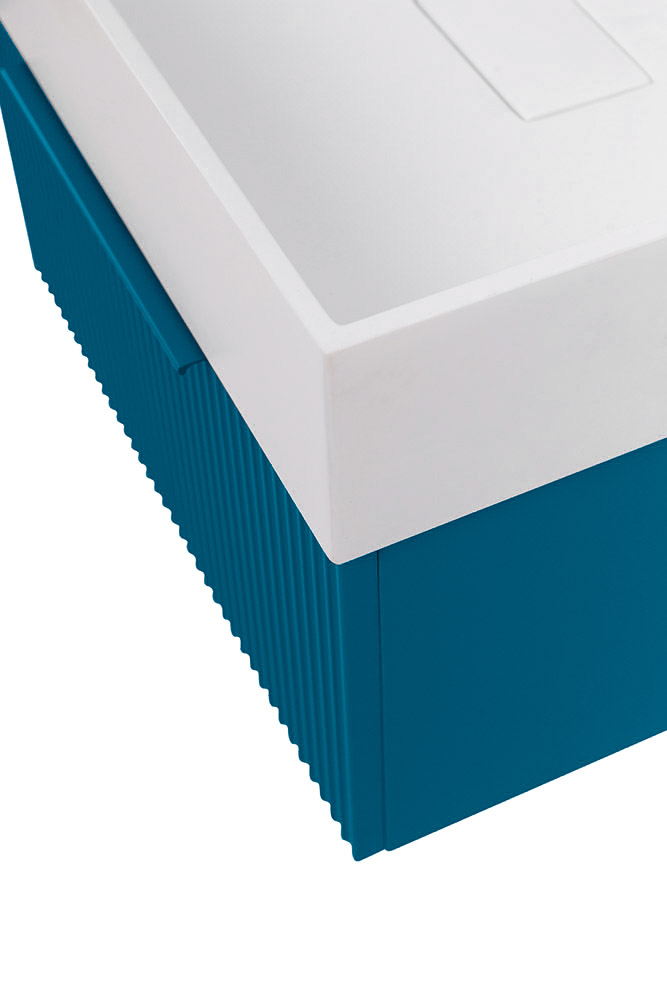 Приобрести cezares тумба подвесная с раковиной premium 50 см plisse blu petrolio, голубая 55413