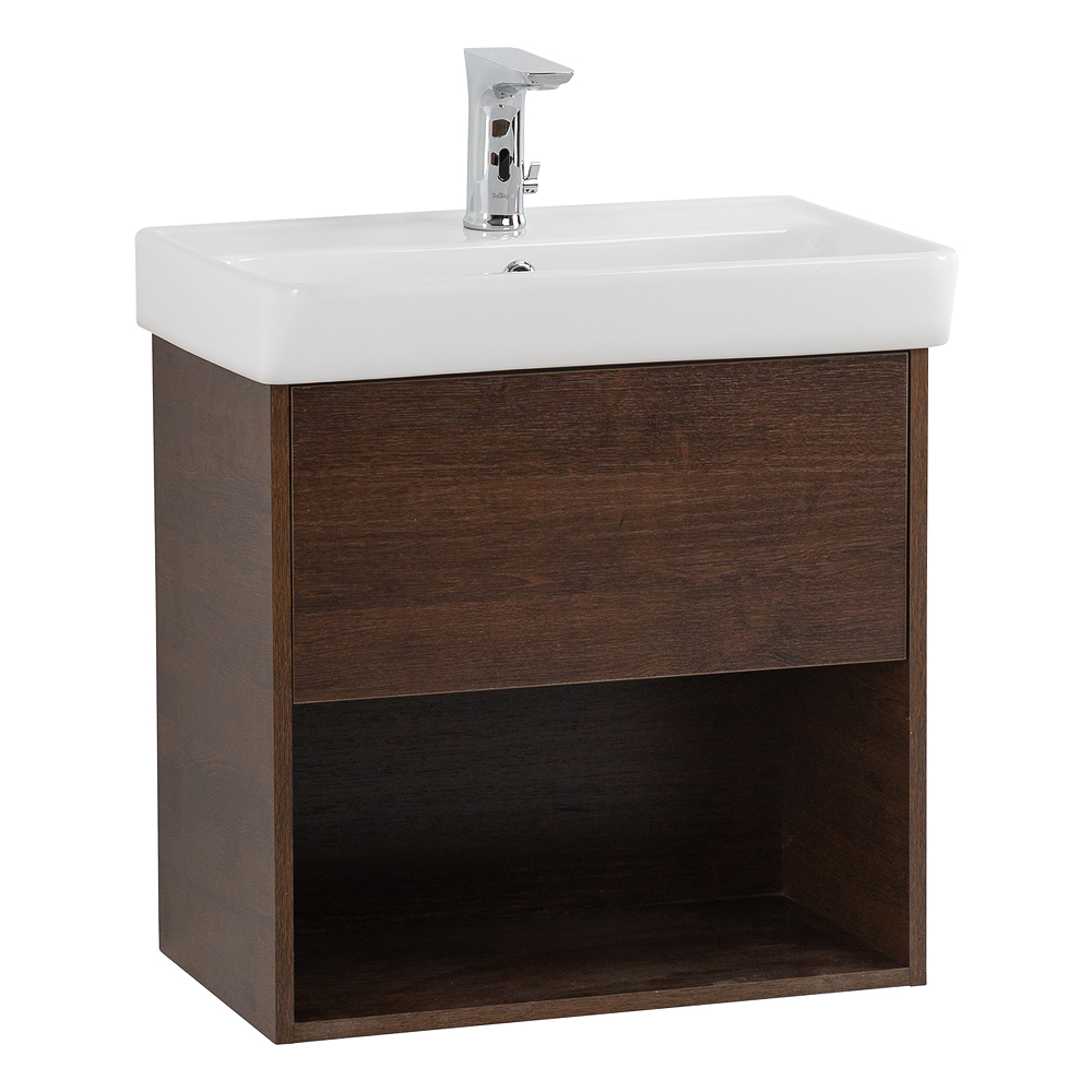 Приобрести belbagno тумба с раковиной neon 50 см, подвесная с одним ящиком rovere scuro, белая раковина