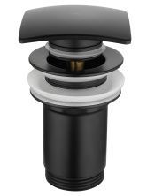Донный клапан для раковины с переливом 1 1/4 WONZON & WOGHAND, Черный матовый (WW-88SS08-MB)
