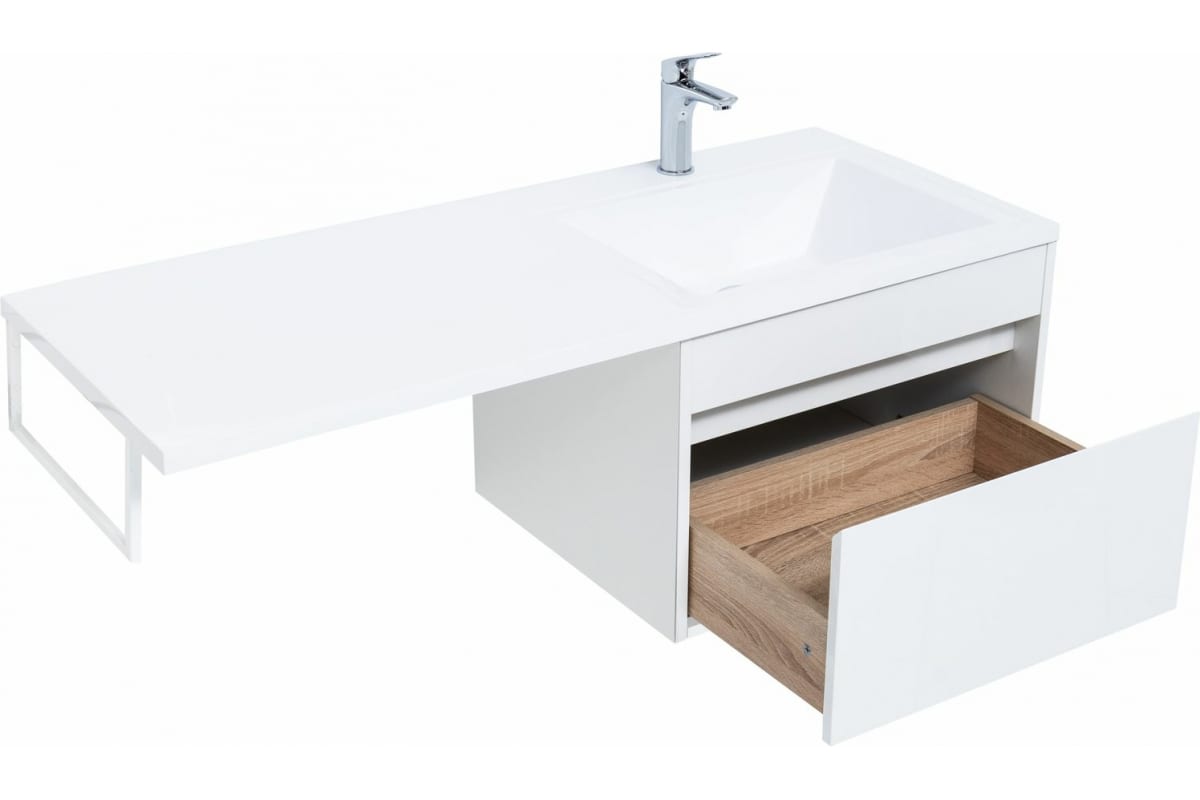 Приобрести aquanet тумба с раковиной токио 58 см, белая (подвесная, 1 ящик)