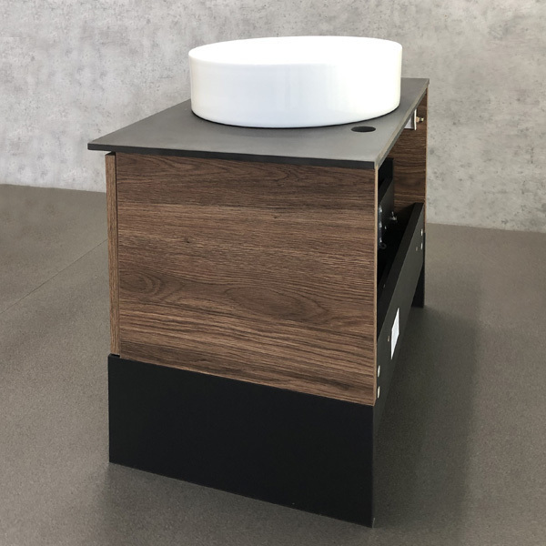Приобрести сomforty тумба со столешницей и раковиной "штутгарт-60" дуб тёмно-коричневый с отверстием под смеситель №12