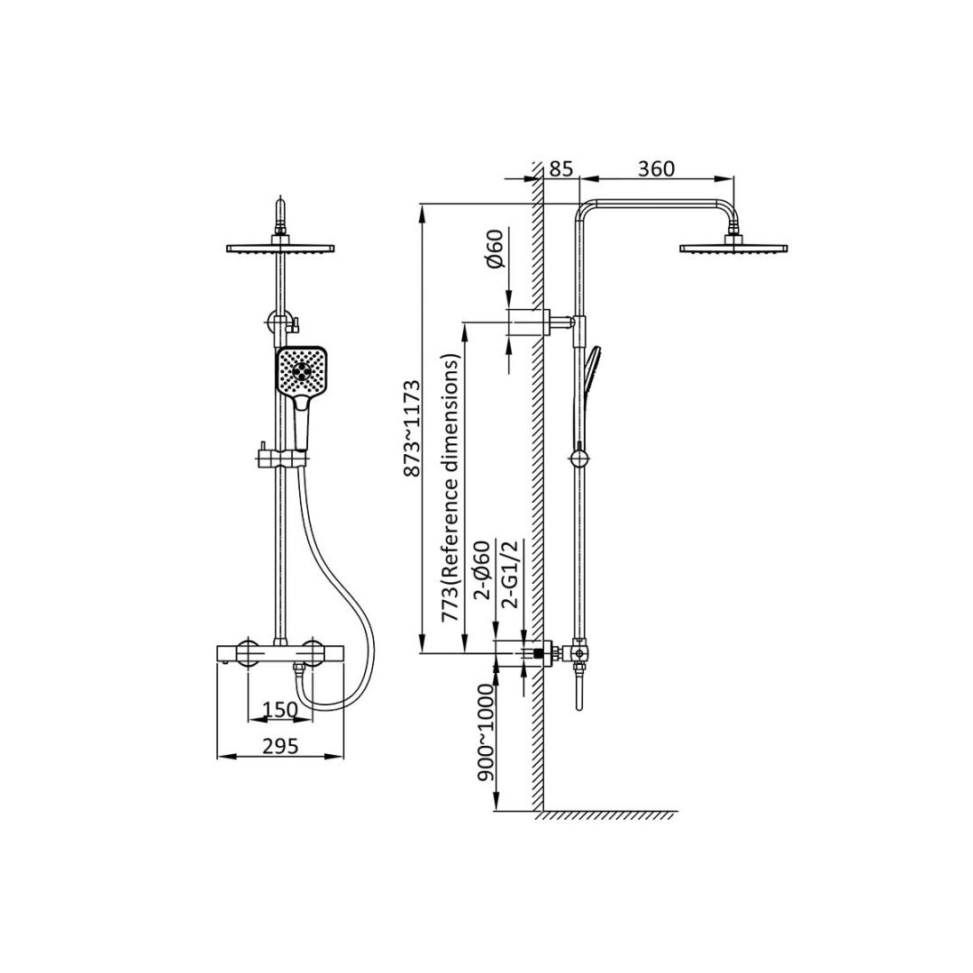 Приобрести vincea душевая стойка next, термостат, хром vsfs-1n0tch