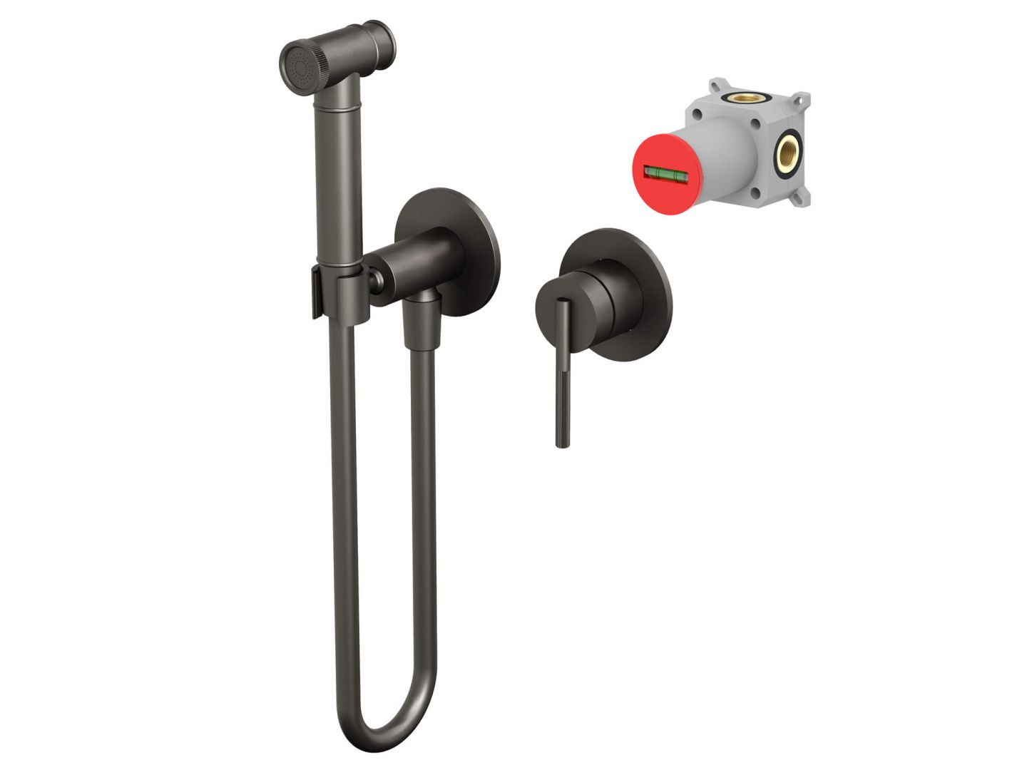Приобрести hayzburg встраиваемый смеситель с гигиеническим душем, графит hb-4005-2gg