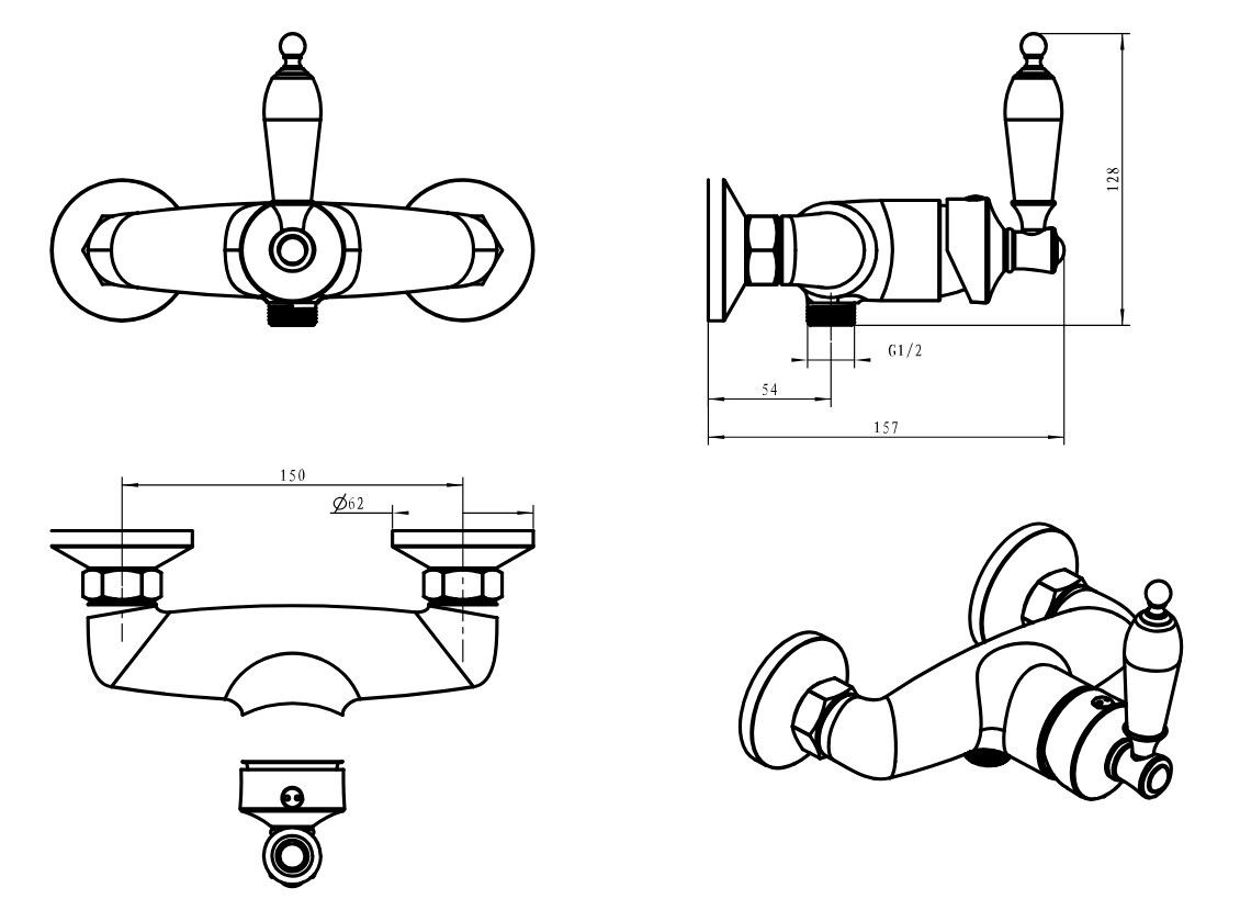Приобрести boheme смеситель для душа vogue, хром\кристаллы 224-sw