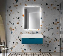 Cezares Тумба подвесная с раковиной PREMIUM 90 см Plisse Blu petrolio, голубая 44423
