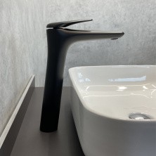 Comforty Высокий смеситель для раковины 28 см, черный матовый, FC074B-CMT