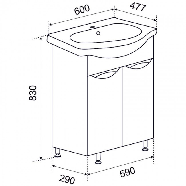 Приобрести briz тумба напольная бриз 65 см, белая т2-65