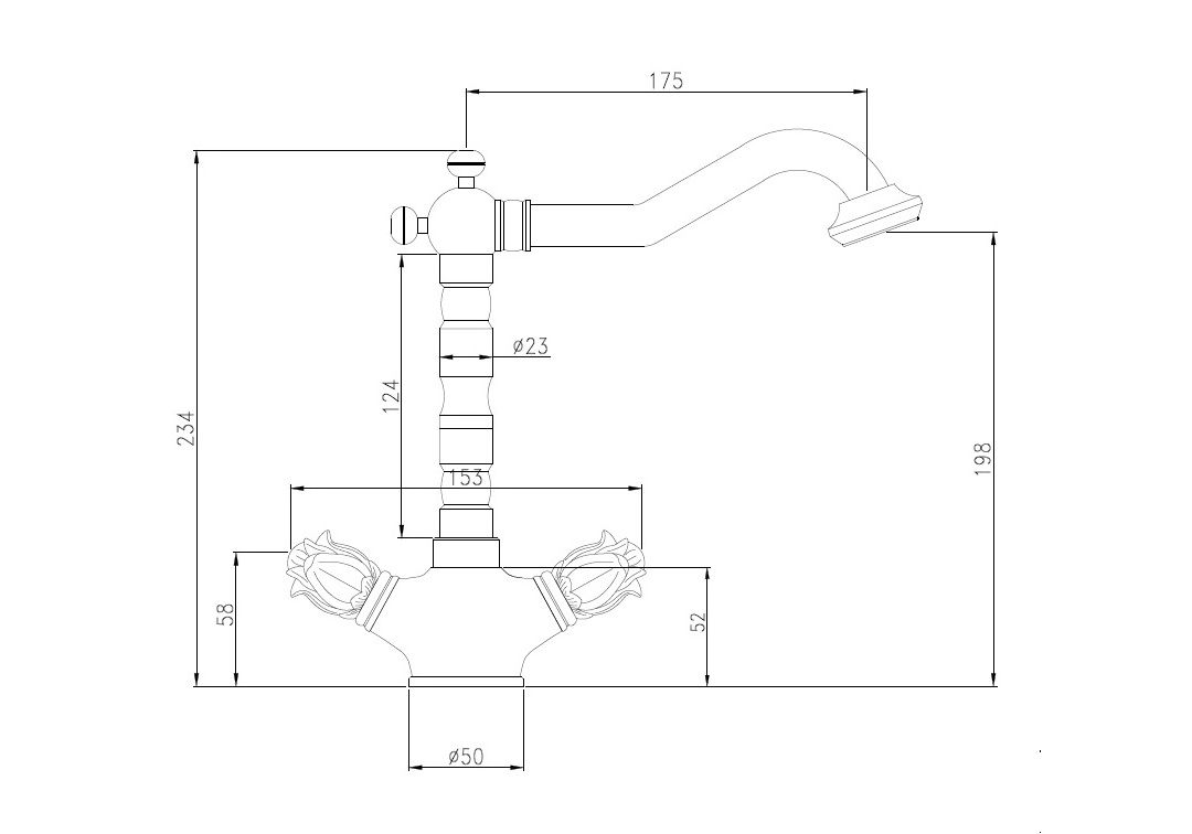 Приобрести смеситель для раковины bronze de luxe florence 21381, бронза
