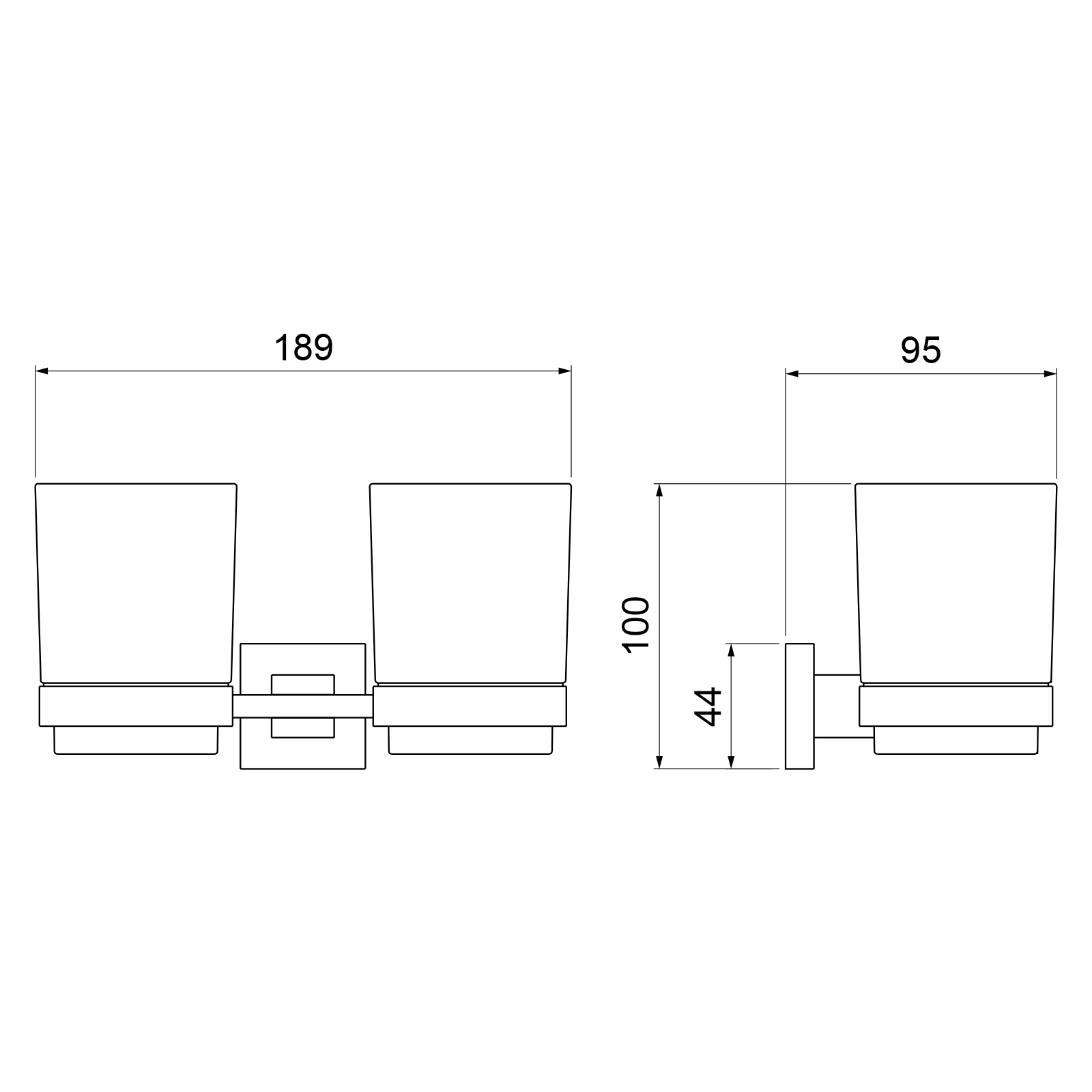 Приобрести стакан для зубных щеток двойной timo selene 17034/17 золото матовое