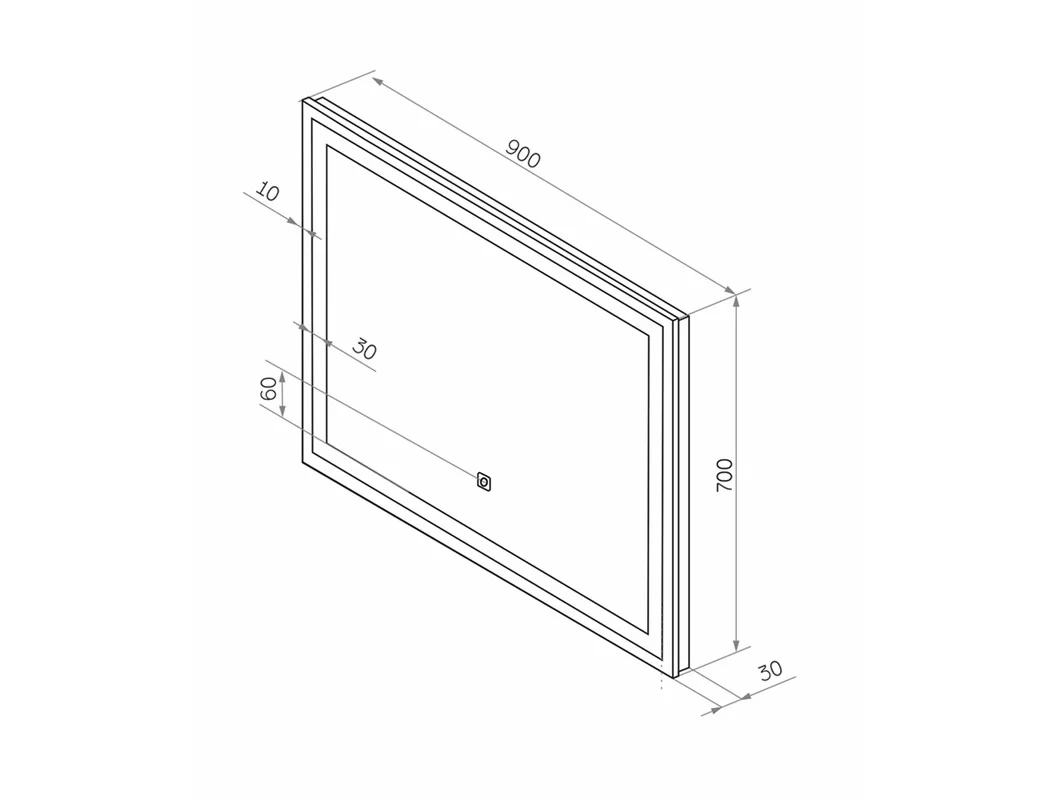 Приобрести continent зеркало с подсветкой mercury 90х70 см, белое