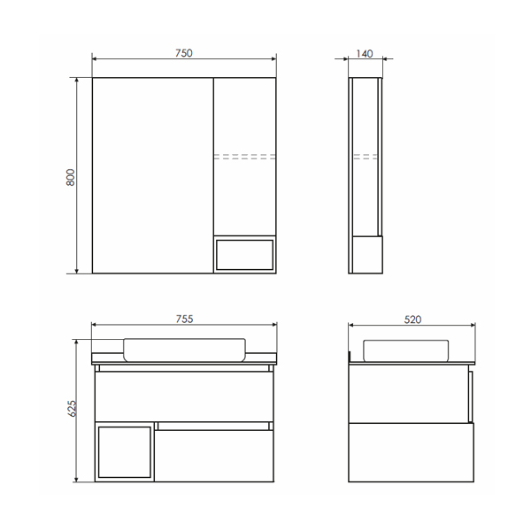 Приобрести сomforty зеркало-шкаф "прага-75" дуб белый
