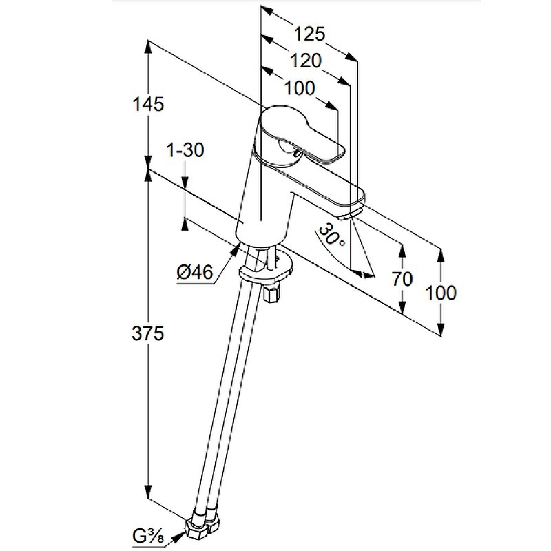 Приобрести kludi pure&easy однорычажный смеситель на умывальник 70, без донного клапана, арт. 370280565