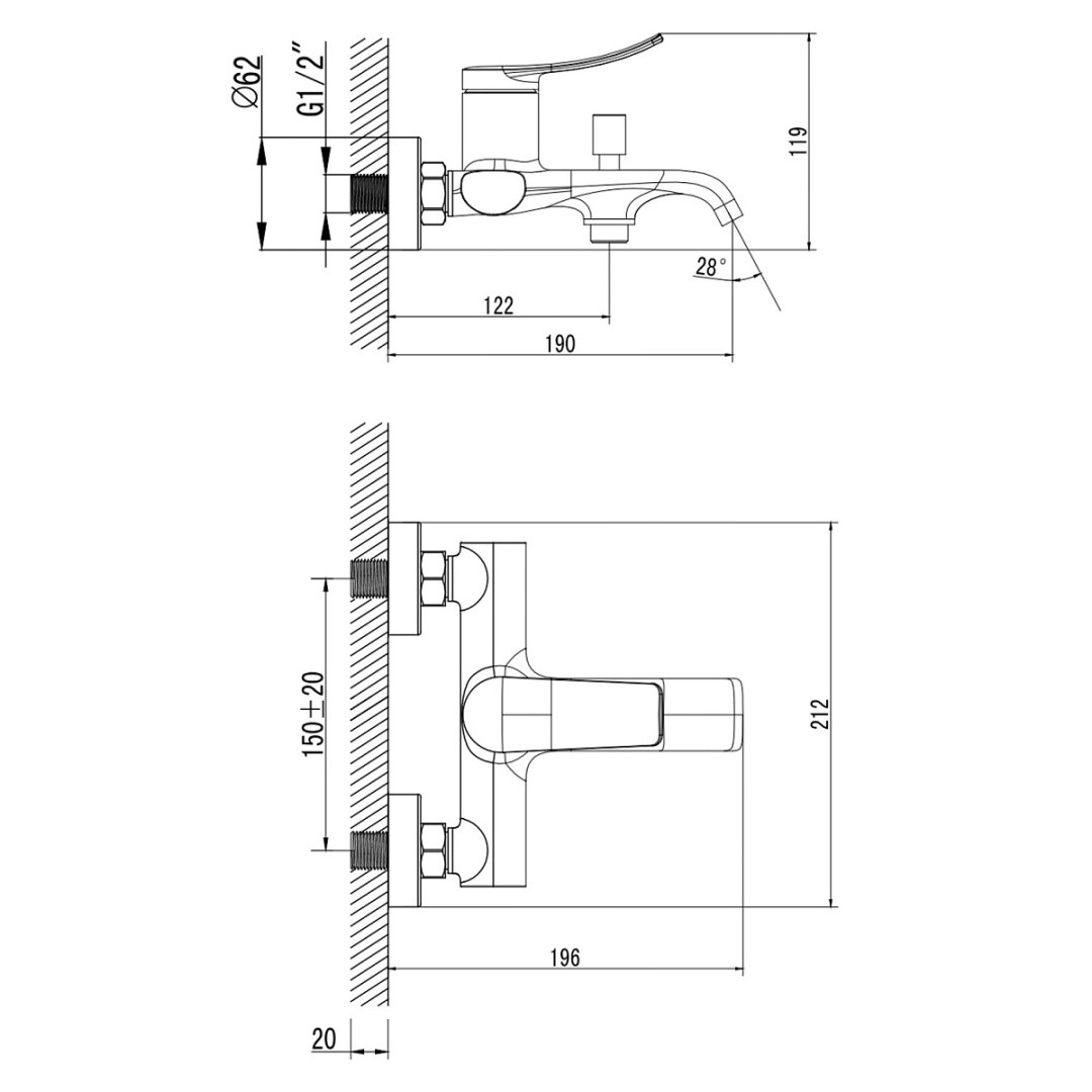 Приобрести azario смеситель для ванны ability с ручным душем, черный az-vry238331pa