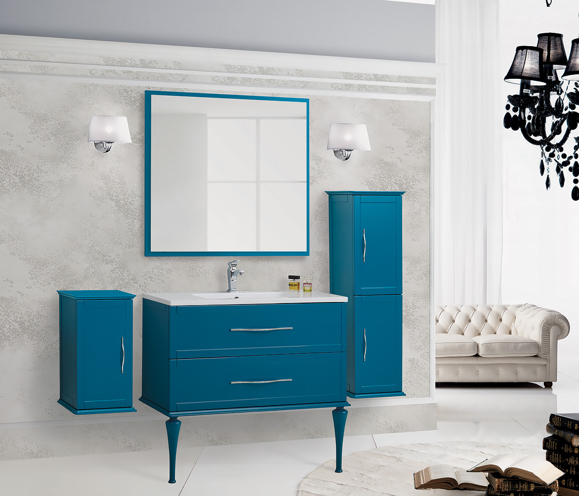 Приобрести cezares тумба подвесная с раковиной tiffany 100 см blu petrolio, голубая 54953