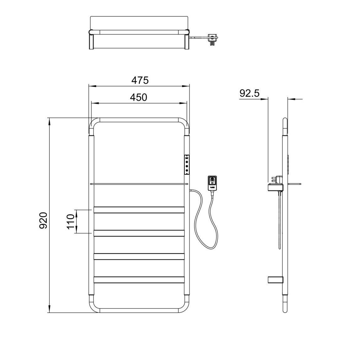 Приобрести полотенцесушитель электрический wonzon & woghand düsseldorf, брашированный никель (ww-a203-br)