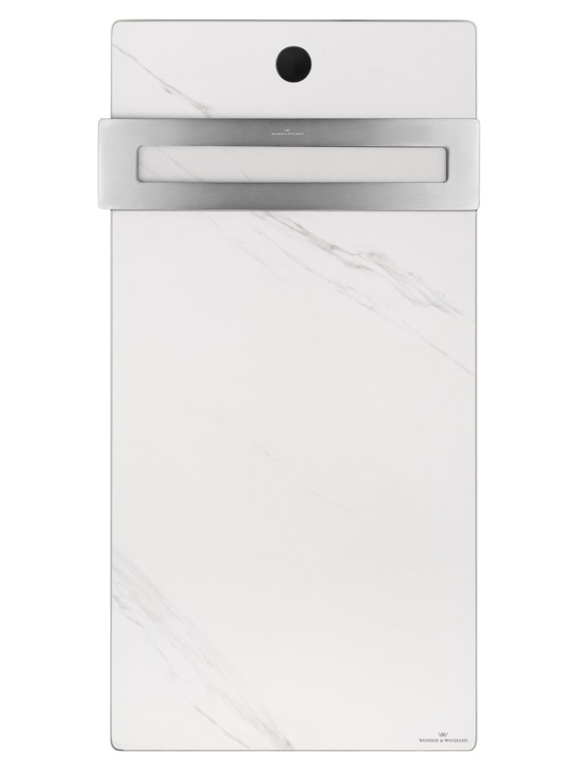Приобрести полотенцесушитель электрический с каменной плитой белый мрамор wonzon & woghand stuttgart, темный графит (ww-a501-gm)