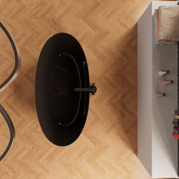 Приобрести frank акриловая ванна f6123 black/black,170х81 см, отдельностоящая