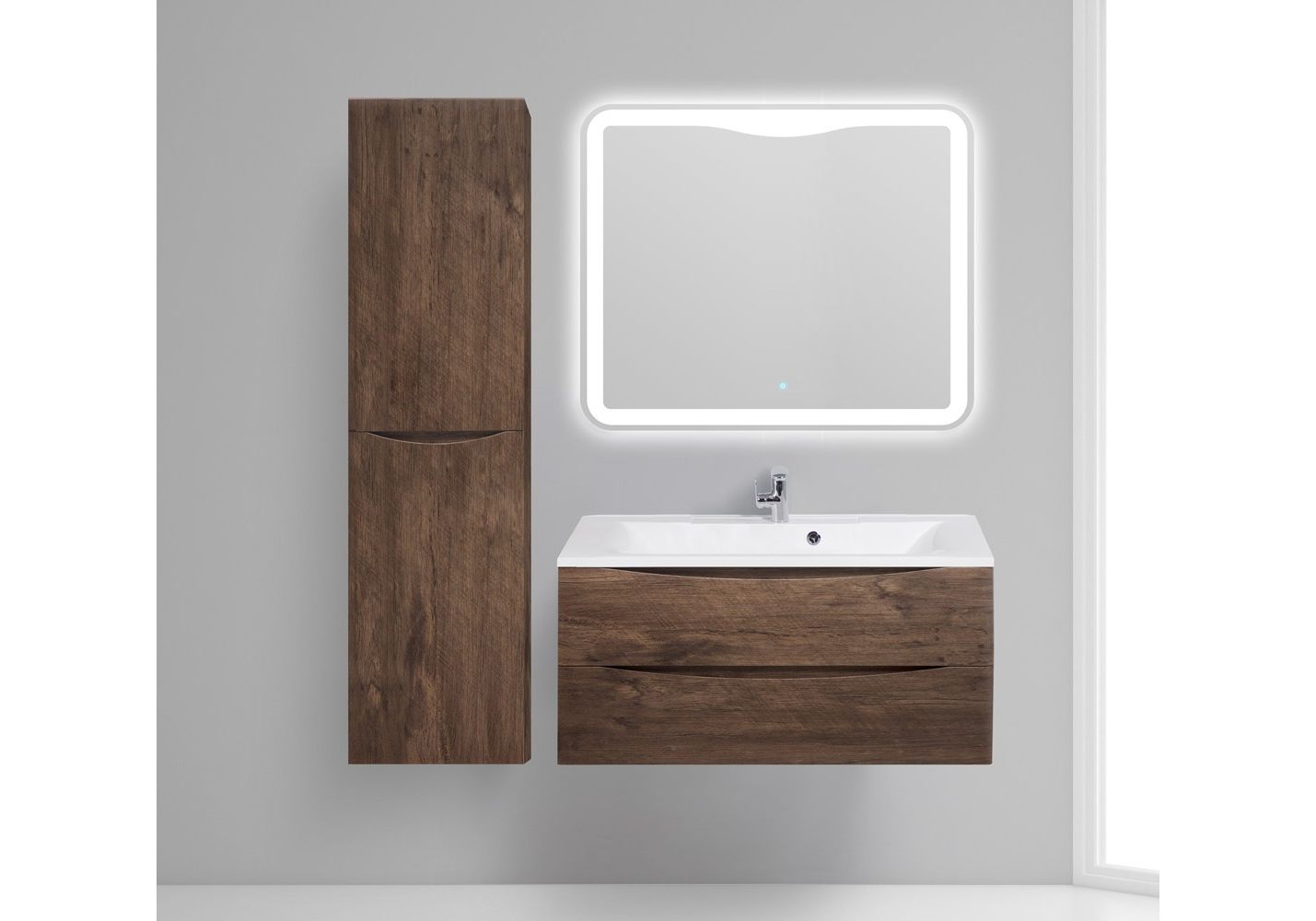 Приобрести пенал подвесной belbagno fly-marino-1500-2a-sc-rw-p-l 40 см, левый, rovere moro