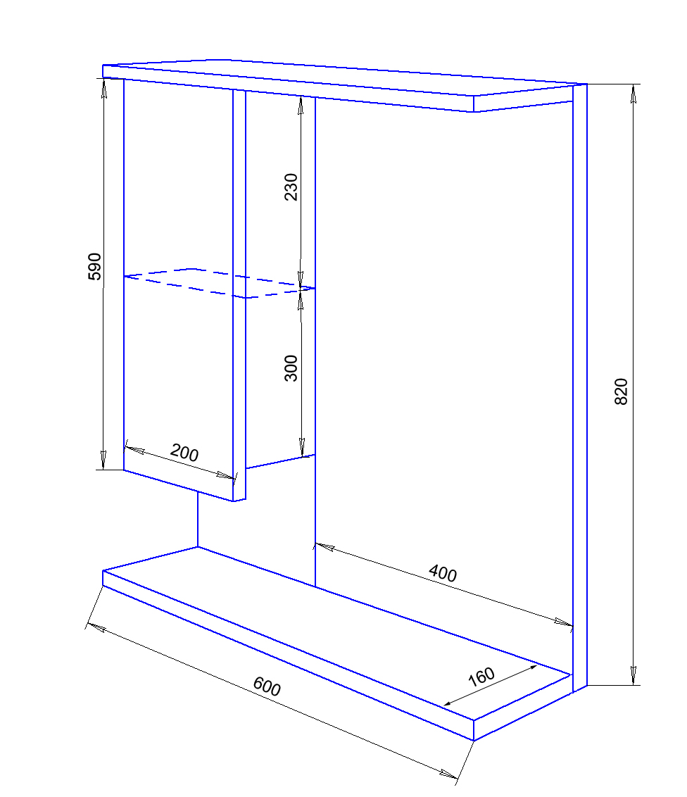 Приобрести loranto зеркало-шкаф модерн 60х82 см, левостороннее, cs00046069