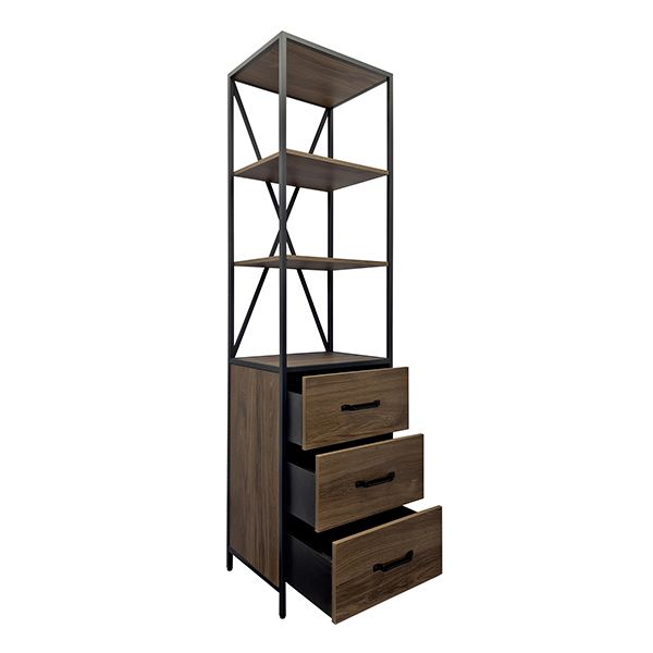 Приобрести сomforty пенал 55 лофт с выдвижными ящиками, дуб тёмно-коричневый