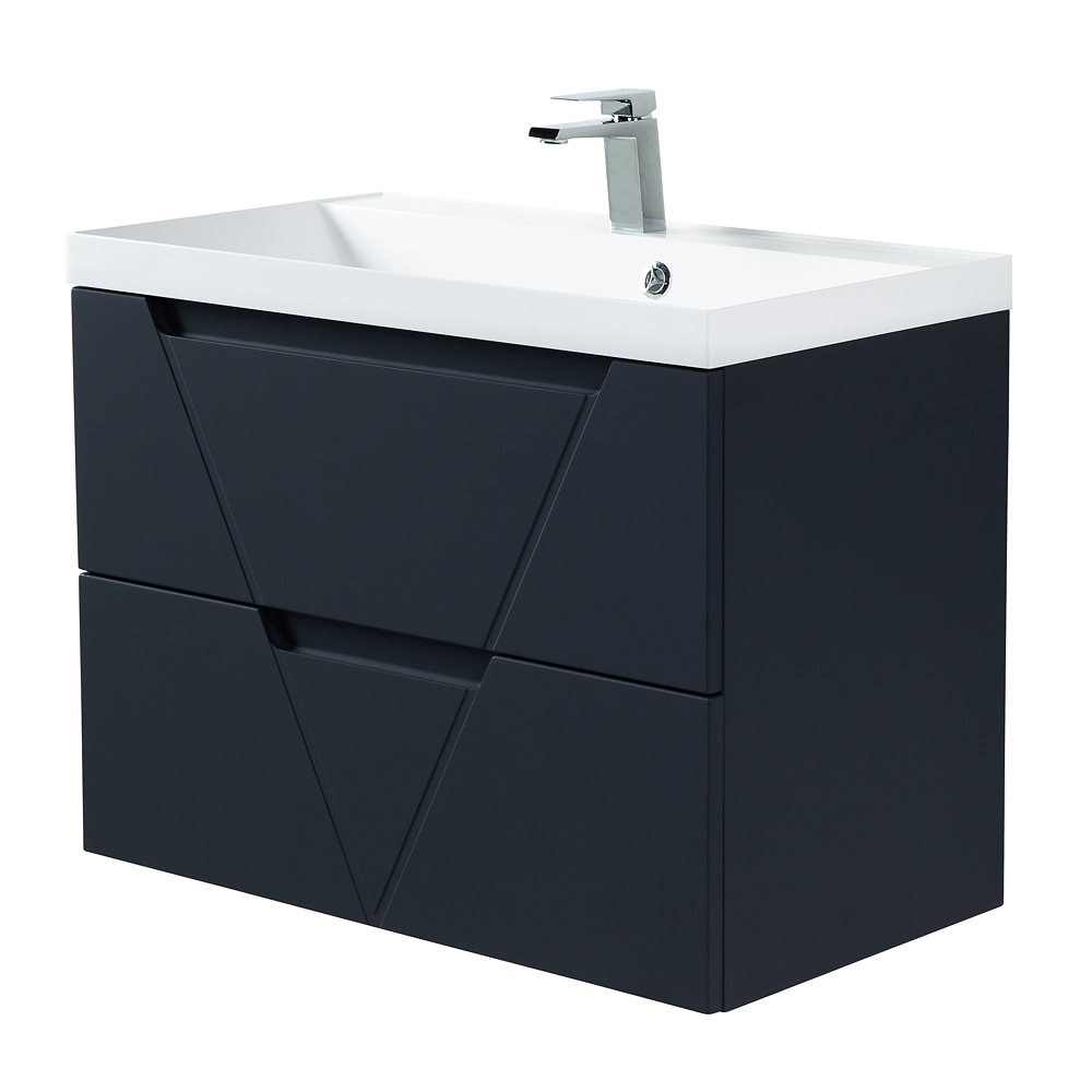 Приобрести belbagno тумба с раковиной vittoria 80 см, подвесная grigio opaco, белая раковина