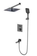 Душевая система с термостатом встраиваемая WONZON & WOGHAND, Темный графит (WW-88929003-BGM)