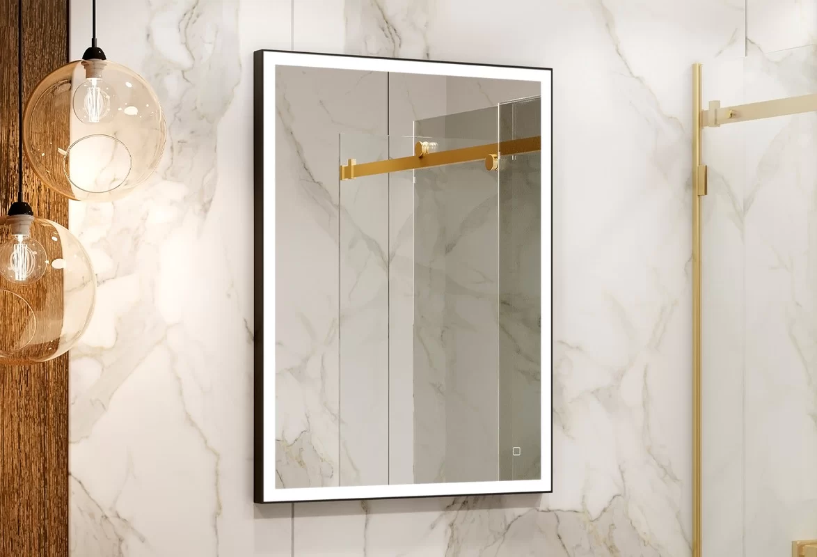 Приобрести continent зеркало с подсветкой solid black 60х80 см, черное