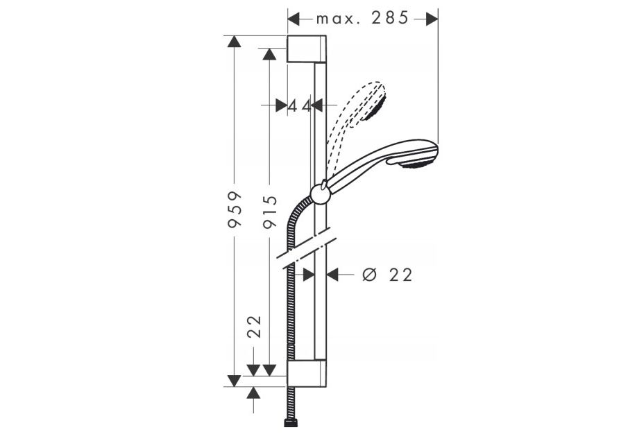 Приобрести 27762000 душевой набор crometta 85 green/unica'crometta 0,90 м, ½’