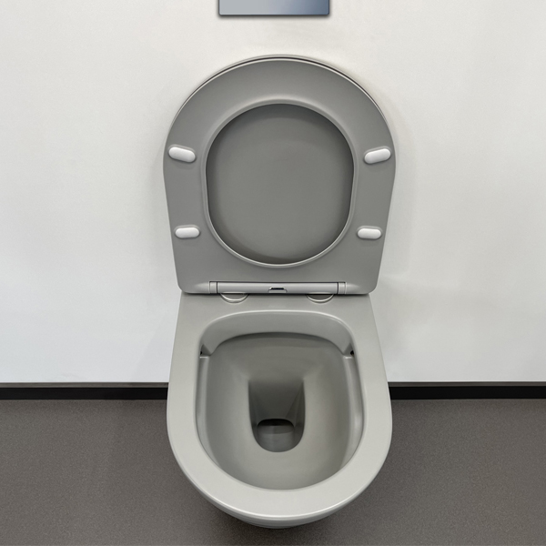 Приобрести comforty подвесной унитаз 105mh безободковый, сиденье дюропласт softclose тонкое, быстросъёмное (светло серый матовый)