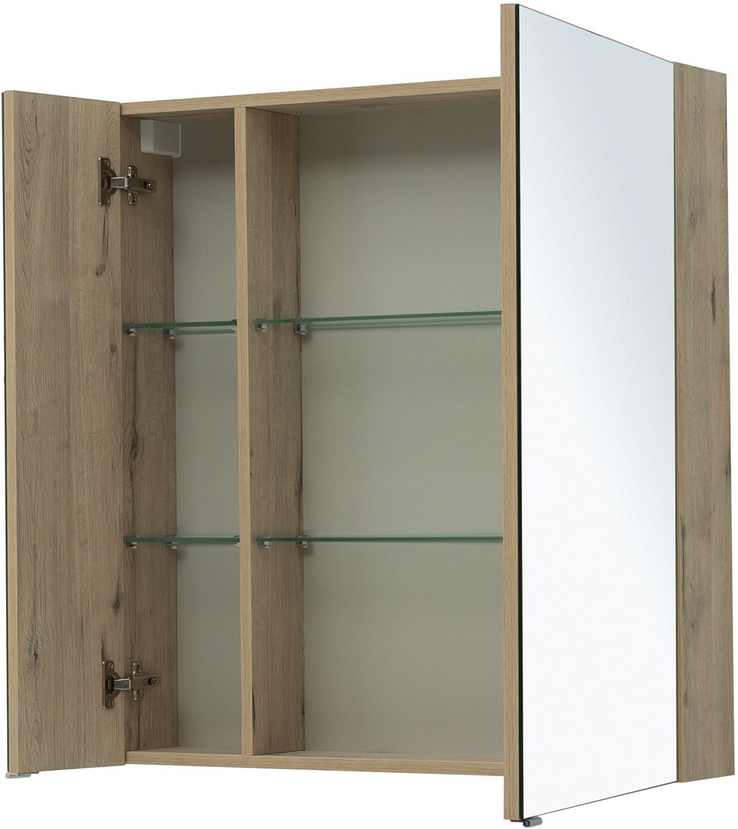 Приобрести aquanet зеркальный шкаф алвита new 80 см, дуб веллингтон белый