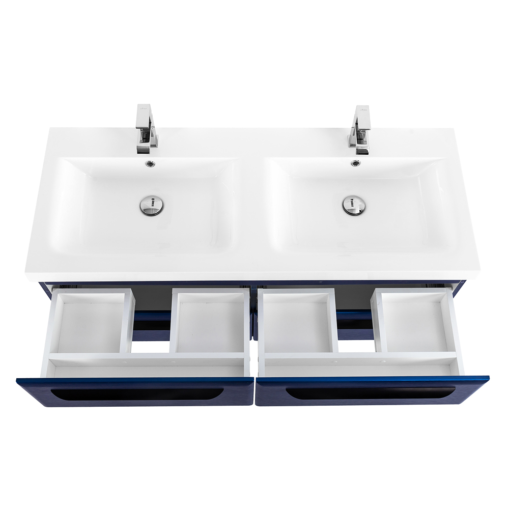 Приобрести cezares тумба подвесная с раковиной eco 120 см sapfiro, синяя eco-1200-4c-so-2-spf-p