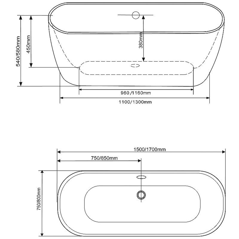 Приобрести grossman отдельностоящая ванна classic 150x75 см, белая gr-2401
