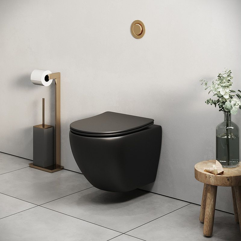 Приобрести grossman унитаз подвесной color с крышкой дюропласт, микролифт, черный матовый gr-4455bms